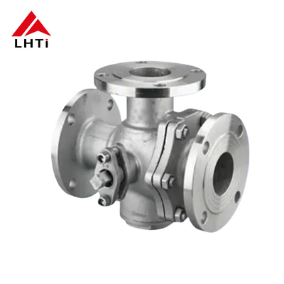 ราคาดี วาล์วลูกกลมไทเทเนียม 3 ทาง Gr2 DN 15 Class 150-2500 Flanges วาล์วลูกกลมสําหรับการบําบัดน้ํา ออนไลน์