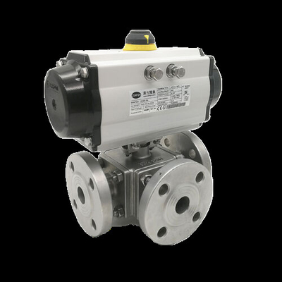 ราคาดี การควบคุมความแม่นยํา หม้อไทเทเนียม วาล์วปนูมาติก สามทาง Flanged ออกแบบสําหรับอุตสาหกรรม ออนไลน์