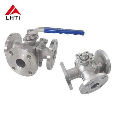 ราคาดี 3 Way Ball Valve Titanium Full Port Ball Valve Gr1 พร้อมการเชื่อมต่อฟลานจ์ ออนไลน์
