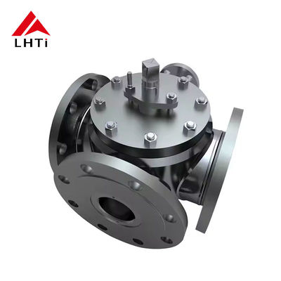 ราคาดี วาล์วลูกกลอง 6 นิ้ว ทิตาเนียม วาล์วลูกกลอง 4 ทาง สําหรับอุตสาหกรรมเคมีและพลังงาน Gr2 Gr5 PN16 PN 25 ออนไลน์